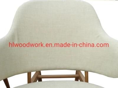 Magnate Chair White Back and Cushion Oak Wood Frame Dining Chair Wooden Chair Lounge Sofa Coffee Shope Arm Chair Living Room Sofa