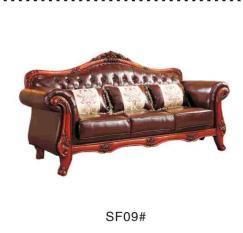 European Luxury Living Room Furniture Wooden Leather/Fabric Sofa