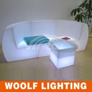 Living Room LED Lighting Corner Straight Sofa Set