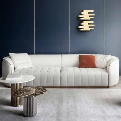 White High Quality Premium Luxury Sofa Home Living Room Furniture 2 Seater Sofa Set Italian Modern Leather Sofa Furniture