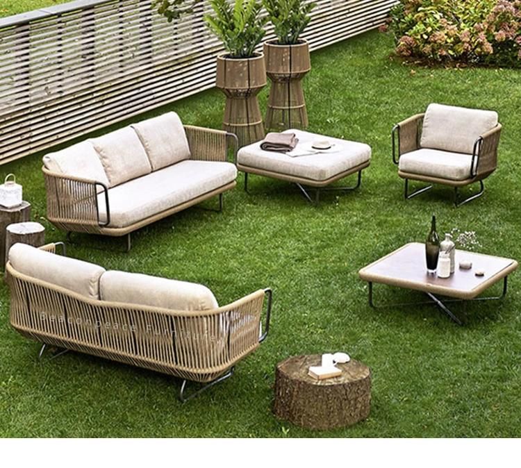 Modern Outdoor Weaving Rope Villa Resort Furniture Sofa Sets