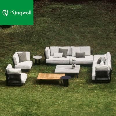 Latest Design Outdoor Furniture UV Proof Garden Sets Aluminum Rope Sofas for Sale