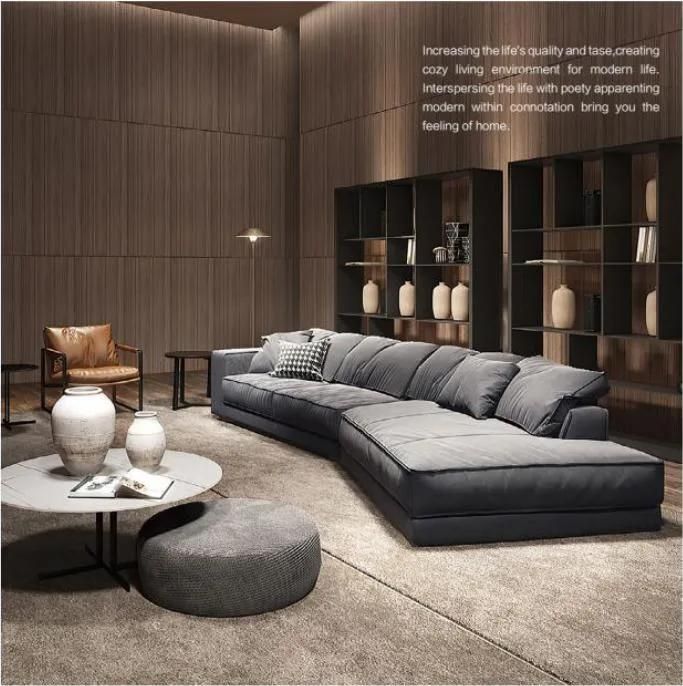Large Leather Home Luxury Italian Modern Design Furniture Livingroom Sofa