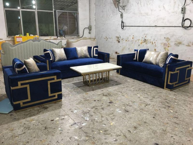 Stainless Metal Frame Fabric Sofa