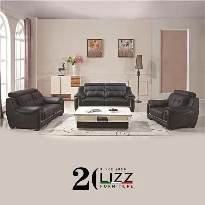 China Factory Modern Office Hotel Furniture Luxury Design Sectional Genuine Leather Sofa Set