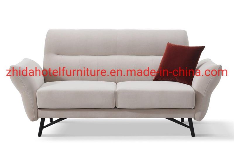 Home Living Room Furniture Modern Italian Metal Leg Velvet Fabric Living Room 2 Seater Hotel Loveseat Sectional Sofa Furniture
