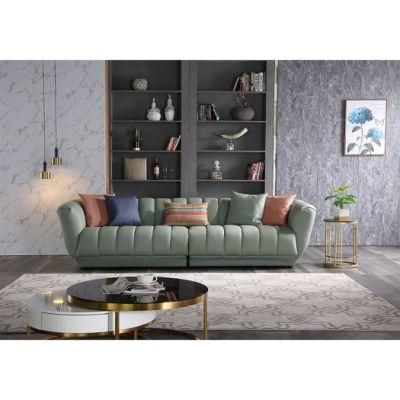 Modern Luxury Leather Livingroom Living Room Wooden Coffee Table Sofa