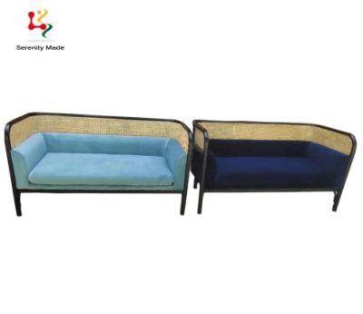 Hotel Restaurant Furniture Outdoor Rattan Wicker Wood Couch Sofa