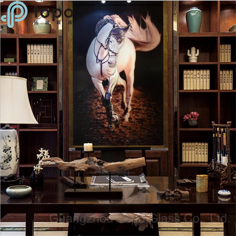 New Style Abstract White Horse Wall Glass Painting (MR-YB17-817)