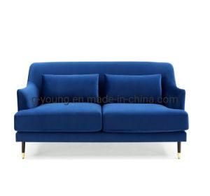 Velvet Sofa Three Seat Sofa with Wood Legs Cover Copper
