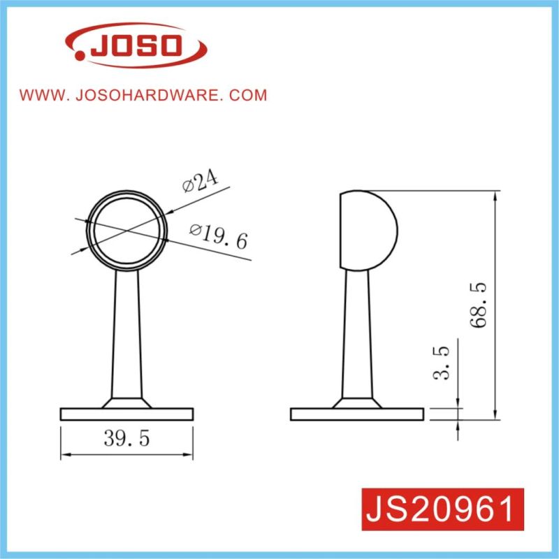 24mm Chrome Plated Small End Bracket-Pair for Bedroom