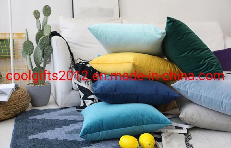 High Quality Velvet Solid Color Pillow Cushion Cover for Sofa Home