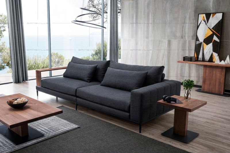 Guangdong Factory Living Room Sectional Corner Fabric Leather Sofa Furniture