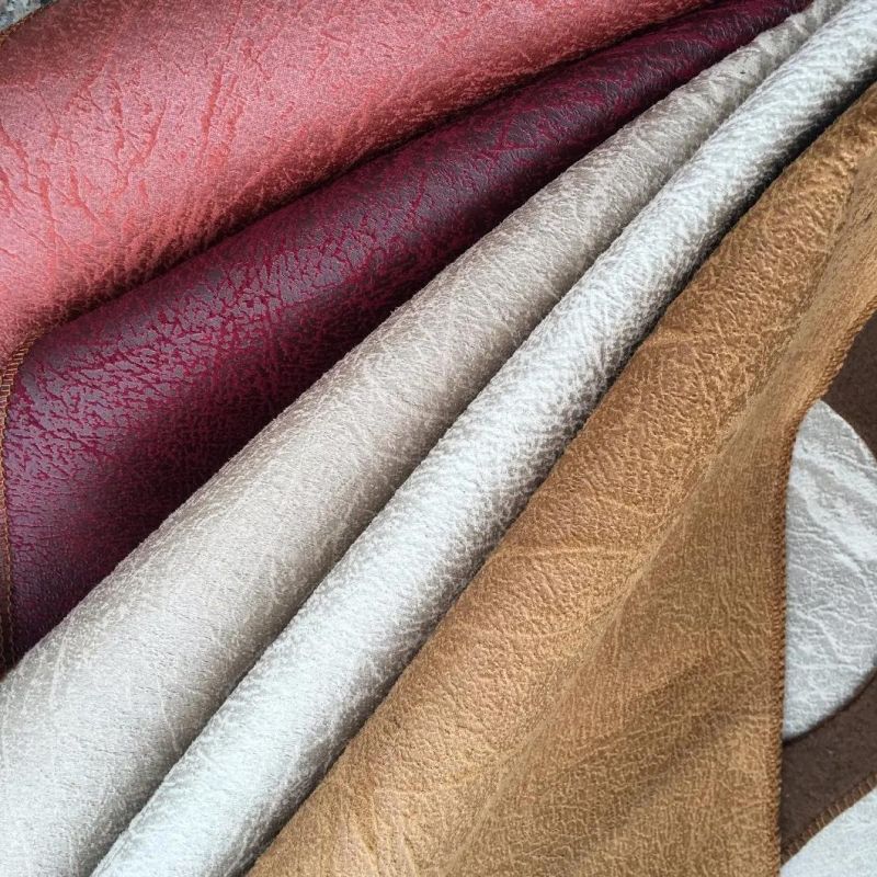 400gram Per Square Meter Leather Looking Suede Fabric Sofa Fabric (620)