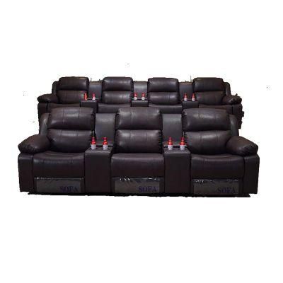 Two Lines 3 Seater Theater Couch Recliner for Home Theater