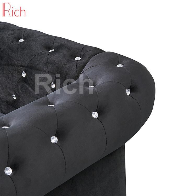 Wholesale Furniture Factory Direct Velvet Sectional Assembled Cheterfield Sofa Living Room Couch Furniture