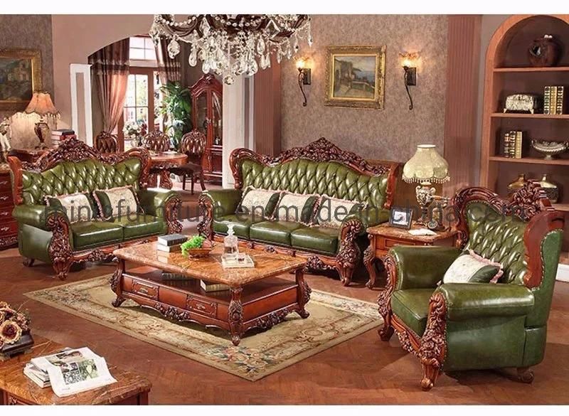 (MN-CSF11) Italy Luxurious Home/Hotel Furniture Living Room Wood Leather Sofa