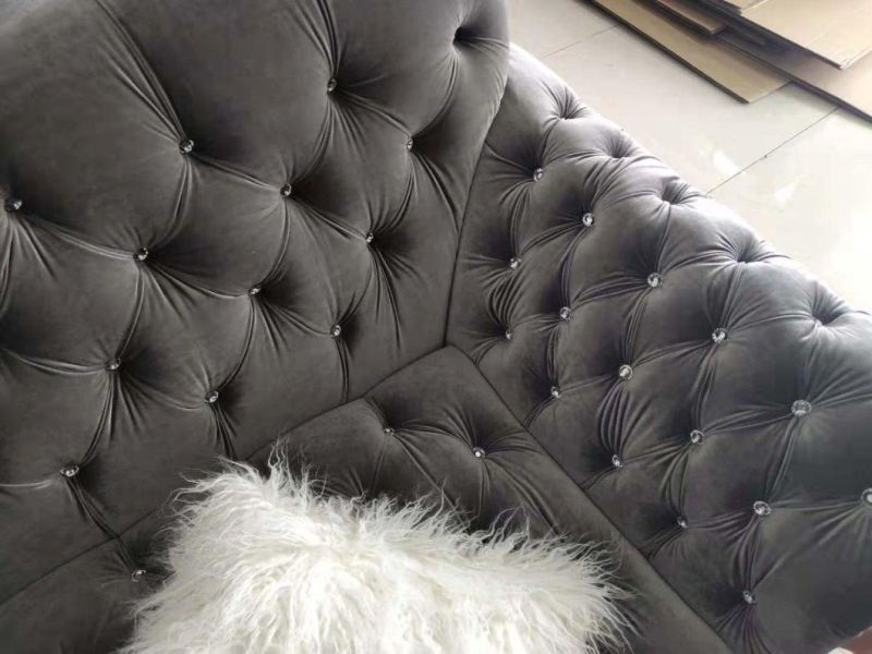Modern Fabric Sofa with crystal Tufting Sofa for Home Furniture