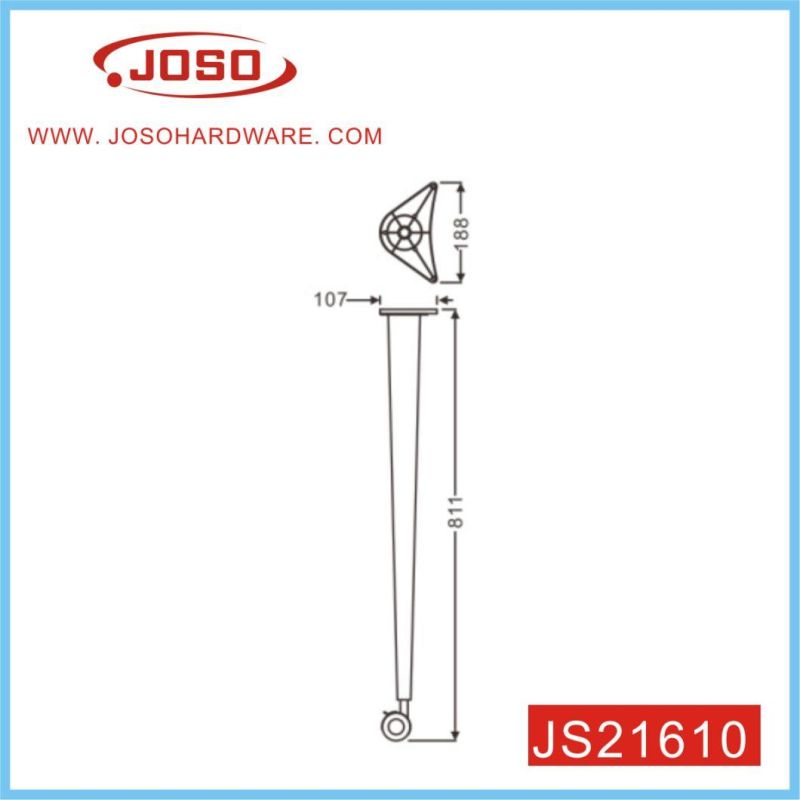 Chrome Plated Metal Table Leg with Caster for Office