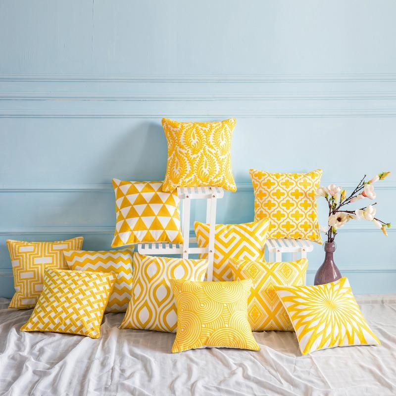 Wholesale Price Yellow New Knitted Fashion Sofa Throw Pillows Covers