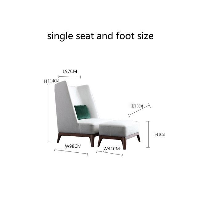 Light and Luxury Unique Design Furniture Ash Solid Wooden with Fabric Sofa for Hotel
