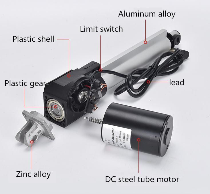 Changzhou Lunyee Linear Actuator Motor 500mm Stroke, 24V DC, 6000n for Furniture Recliner Sofa Chair Headrest