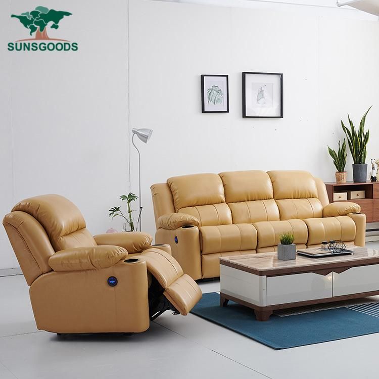 Commercial 3 2 1 Sectional Modern Recliner Leather Sofa China Living Room Furniture