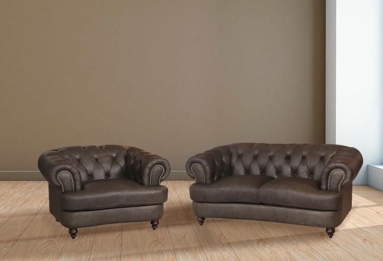 Factory OEM Modern Home Living Room Leather Furniture 2 Seater Sofa