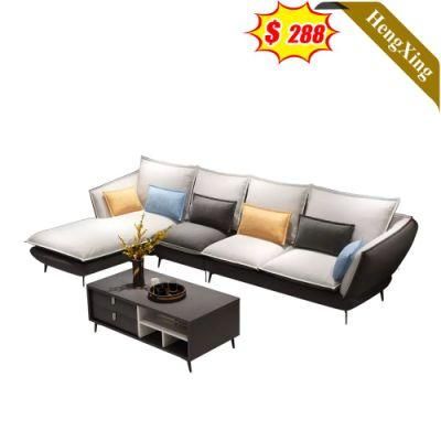 Modern Home Living Room Sofas Set Simple Design Hotel Lobby White Color L Shape Leisure Sofa