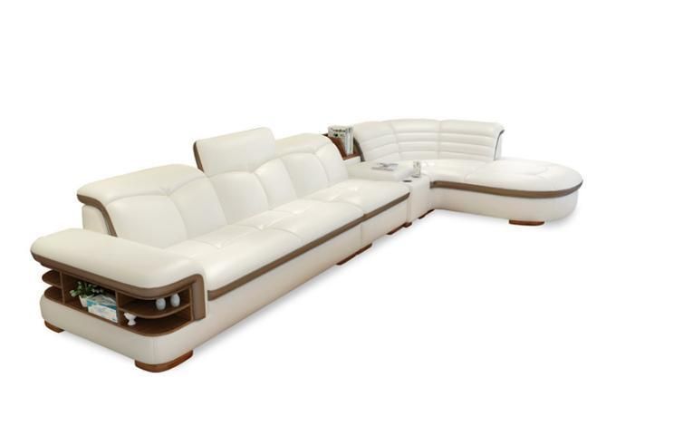 Modern White Corner Sofa 7 Seater Set