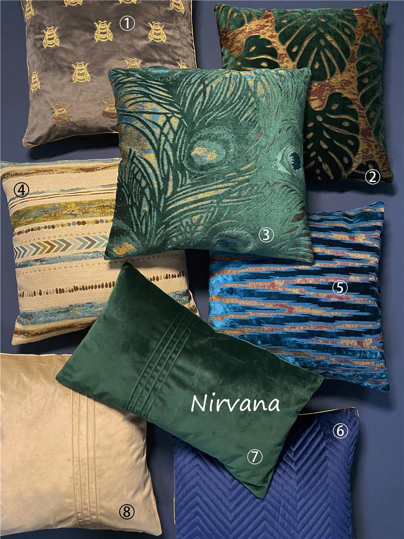 Cut Velvet Polyester Sofa Pillows Color Pillows Home Decorative Cushions