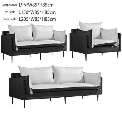 2 Seat 59 L 33.5W 33.5 H Buy Microfiber Leather New Office Sofa Set Designs