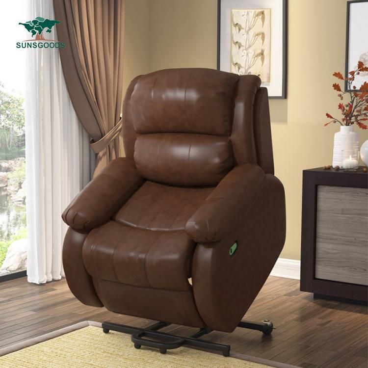 Best Quality Big Armest Comfortable Genuine Leather Elderly Recliner, Power Lift Recliner Elderly, Recliner Chairs for The Elderly