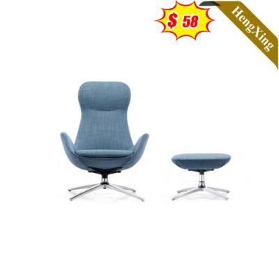 Modern Office Furniture Blue Fabric Sofa Chairs with Ottoman Leisure Lounge Chair