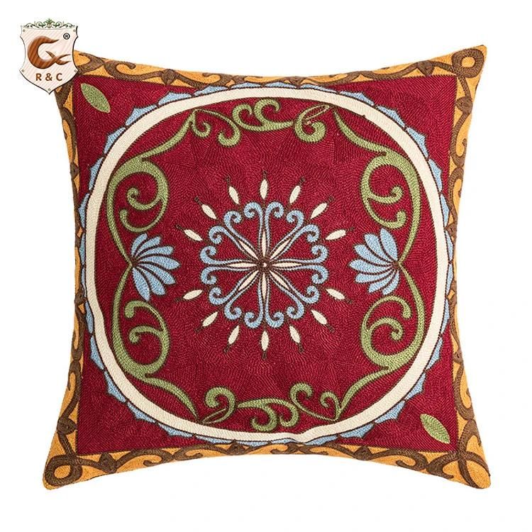 45X45 Wholesalers Ethnic Decorative High Chair Embroidery Cushion Cover for Sofa Couch Chair