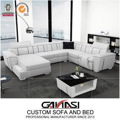 Italy Furniture Leather Corner Sofa for Home G8048