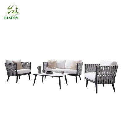 Popular Garden Patio Outdoor Sofa Set Aluminum Rope Woven Garden Furniture Set