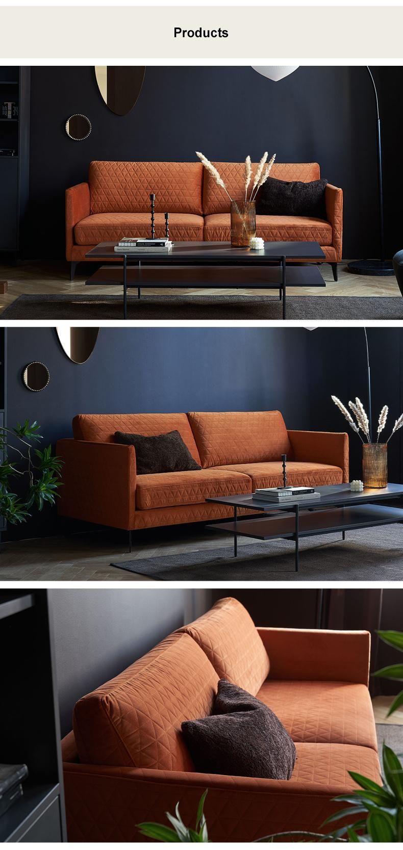 Modern Home 3 Seat Sofa Leisure Living Room Furniture Fabric Sofa