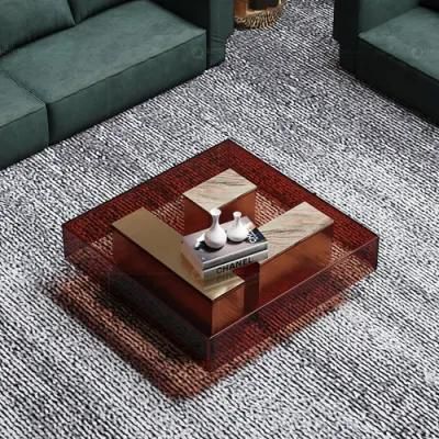 Wholesale Home Furniture Table and Sofa Sets Coffee Table with High Glass Glass