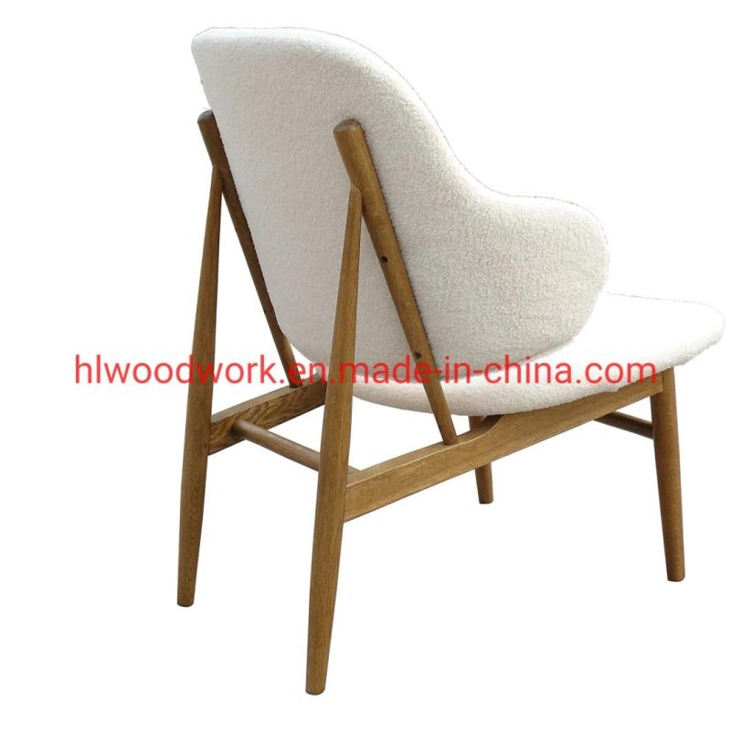White Teddy Velvet Oak Wood Frame Chair Coffee Shop Chair Wooden Chair Lounge Sofa Magnate Chair Armchair
