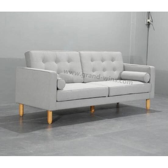 Wooden Fabric Loveseat Sofa for Home Hotel Living Room