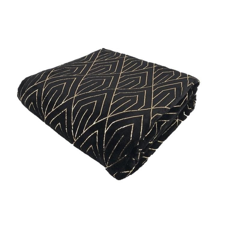 Gold&Sliver Foil Flannel Blanket for Sofa