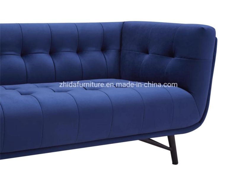 Home Furniture Living Room Single Sofa Bed Blue Velvet Sofa