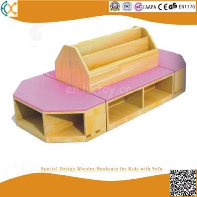 Special Design Wooden Bookcase for Kids with Sofa