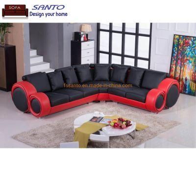 Modern Top Grain Leather Big Corner L U Shape European Style Home Furniture Living Room Sectional Sofa