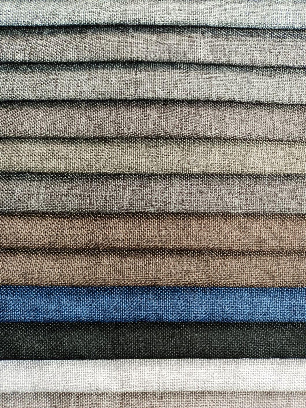 Lower Price with Good Quality 100% Polyester Bonded Linen Looks Sofa Fabric