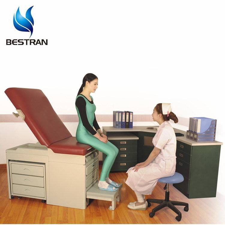 Bt-Ea012 Hospital Stainless Steel Examination Couch with Paper Roll Holder Medical Examination Table Backrest Lift Price