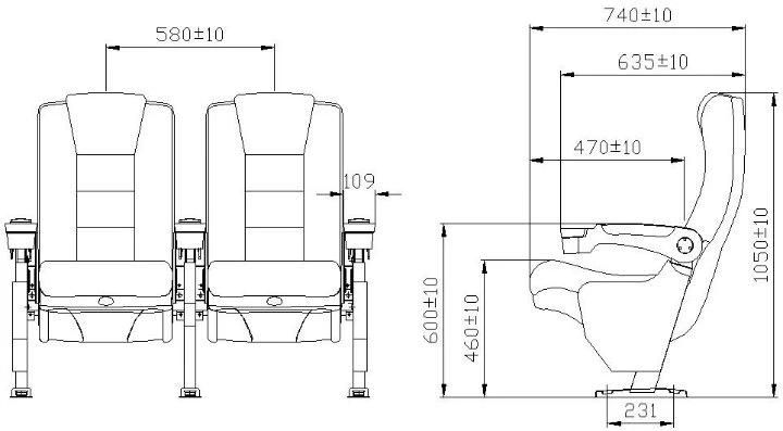 Push Back Home Theater Economic Leather Theater Cinema Auditorium Movie Sofa