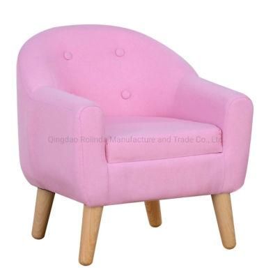Toddler Children Leisure Single Sofa Armrest Chair Furniture Gift, Children Single Sofa with Cushion/Wood Legs