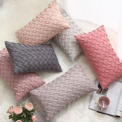 Hand Woven Pillow Cover Cushion Bedroom Bedside Sofa Backrest Cushion Pillowcase